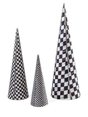 Mackenzie-Childs Courtly Cone Trees, Set of 3. New with tags.